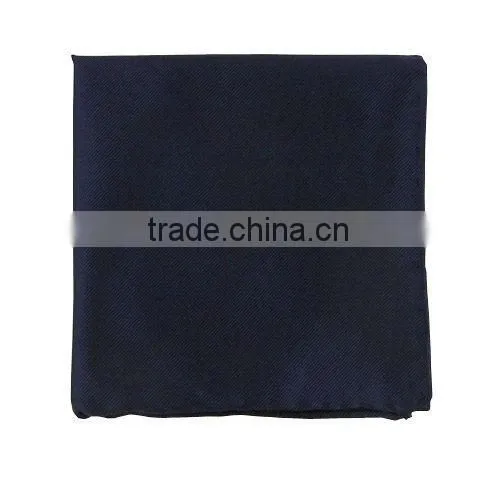 hand-rolled borders solid navy silk hanky