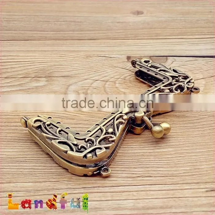 10.5cm M shape Square Vintage Gold Sewing Kiss Lock Clutch Purse Frame