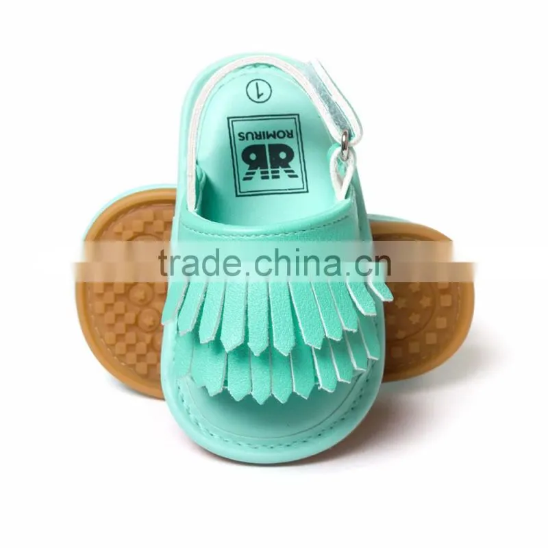 2016 New Summer Candy Color Baby Tassel Baby Leather Sandal Soft Sole Infant Girls and Boys Shoes