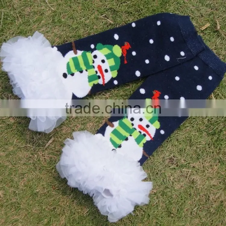Toddlers baby leggings knee high socks polka dot lace ruffled knit kids leg warmers