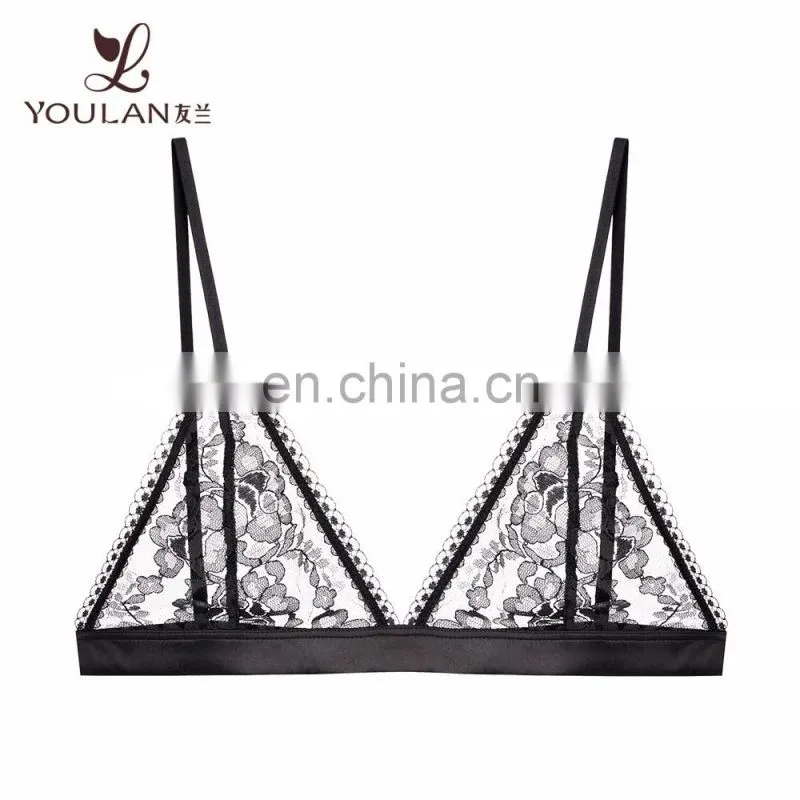 2016 Newest Luxurious lace thong sweet sexy ladies underwear black color sexy panties cotton