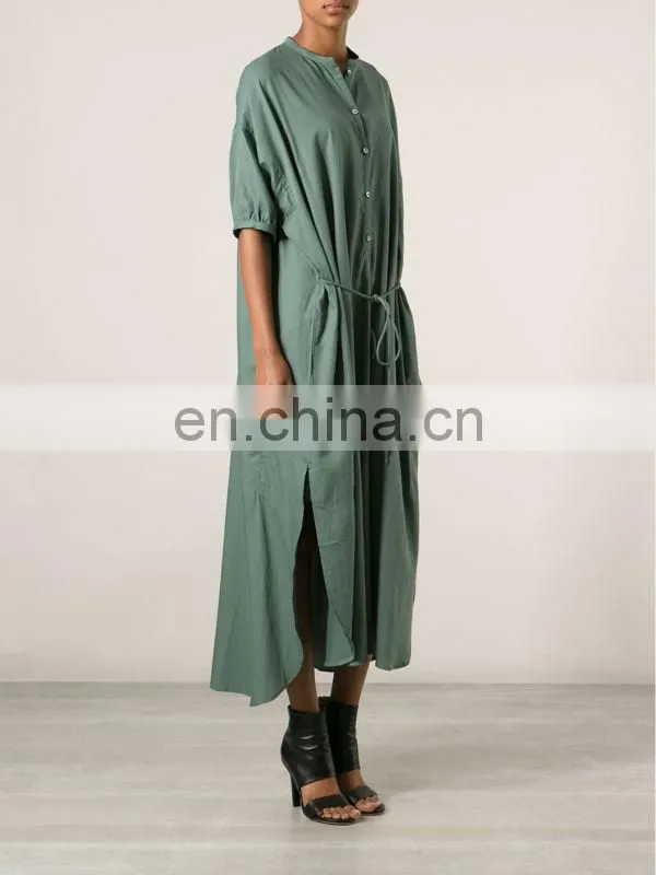 CHEFON Shirt maxi dress with sleeves