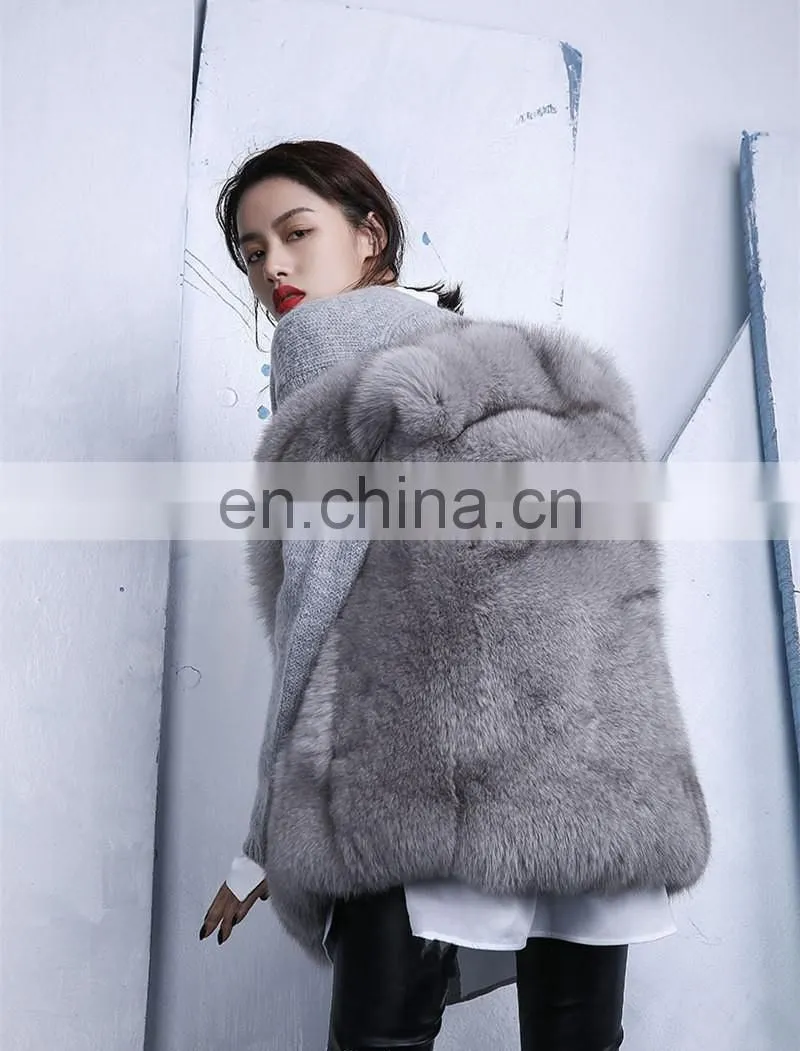 Natural Fox Fur Vest Hot Selling Warm Winter Vest Women Real Fox Fur Coat
