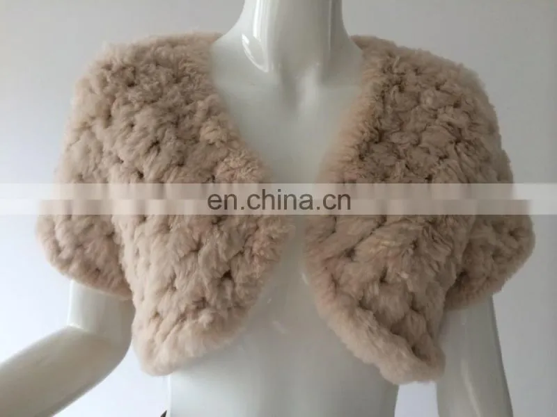 Girls knitted rabbit fur shawl