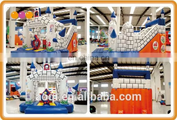 2016 hot sale CE ceritificate amusement park outdoor inflatable castle slide giant slide for sale