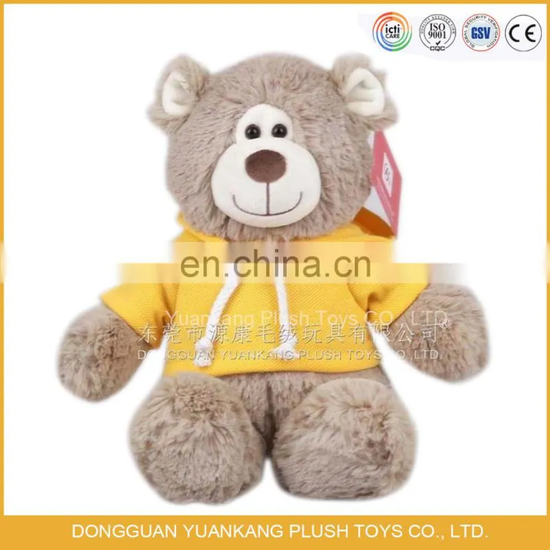 high quality stuffed teddy bear soft toys with custom logo clothes/plush teddy bear in hoodie