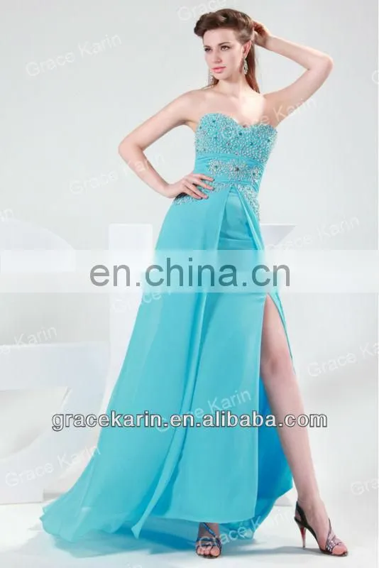 Grace Karin Elegant Off Shoulder Long Chiffon Evening Dress 2015 CL4417
