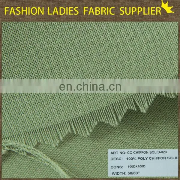 Shaoxing textile soft chiffon forlady 100 poly cheap chiffon