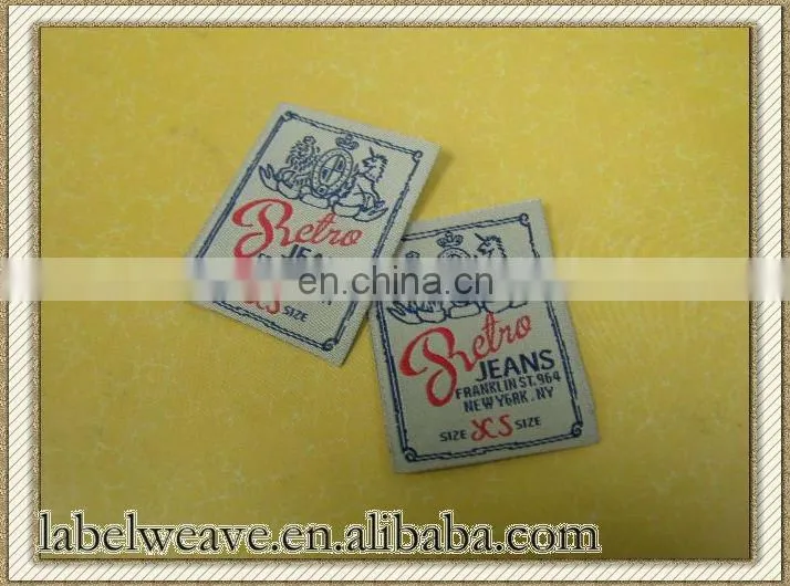 damask cheap woven label for jeans