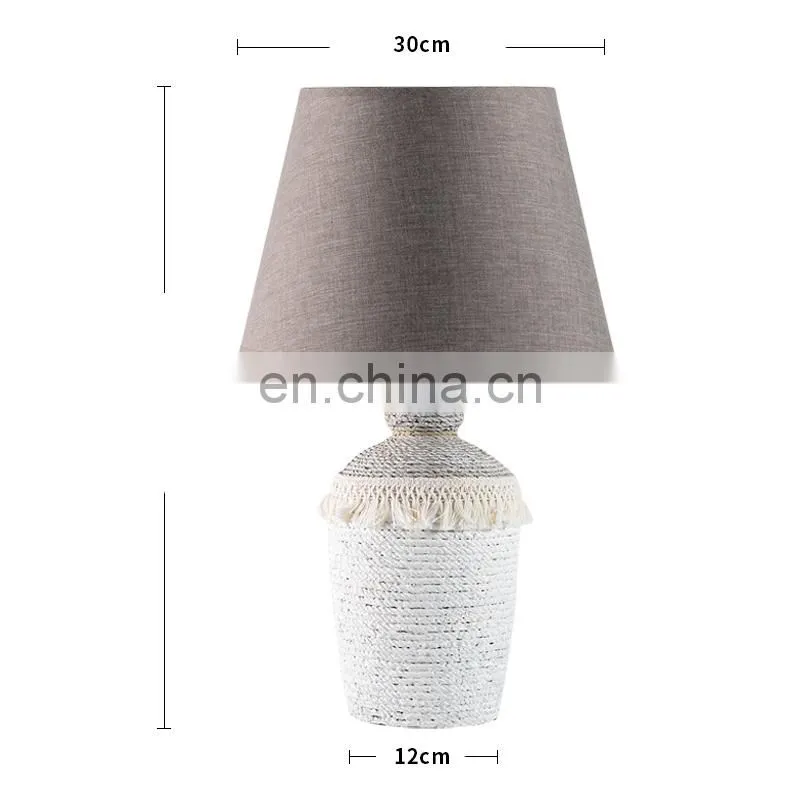 new design antique cement table lamp and rope pattern desk lamp
