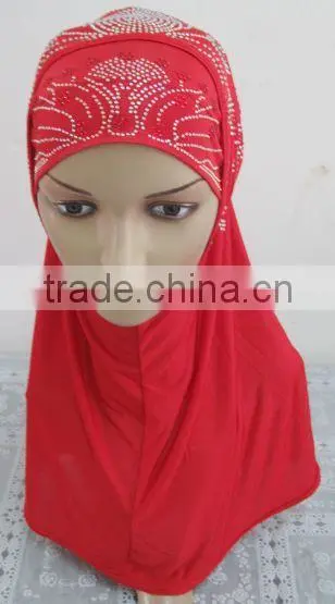 A226 Fashion 2015 beaded two piece muslim hijab