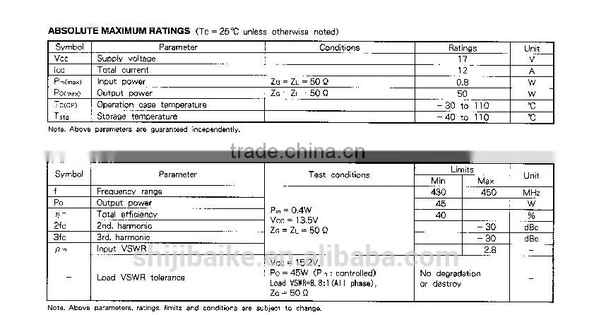 M57788MR 430-450MHz 12.5V 45W FM MOBILE