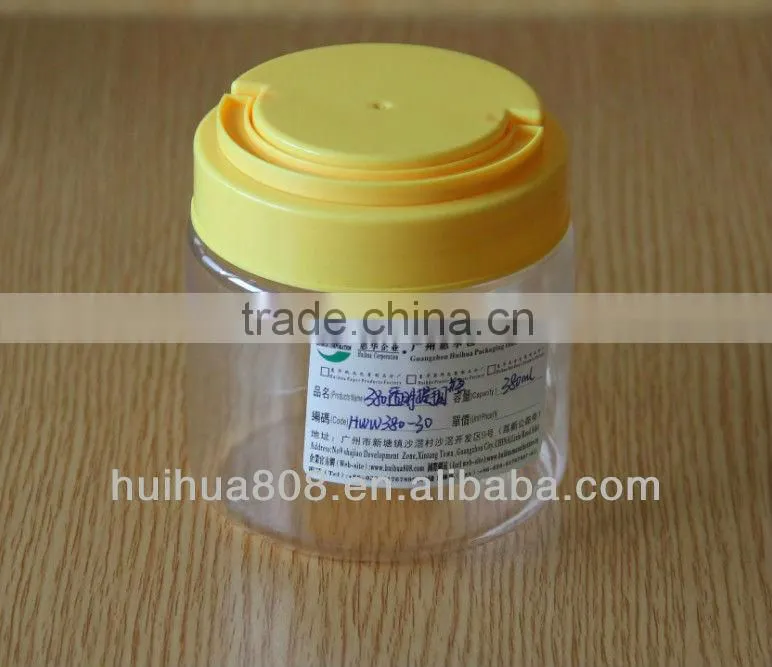 Transparent Clear 380ML PET Plastic Candy Jar
