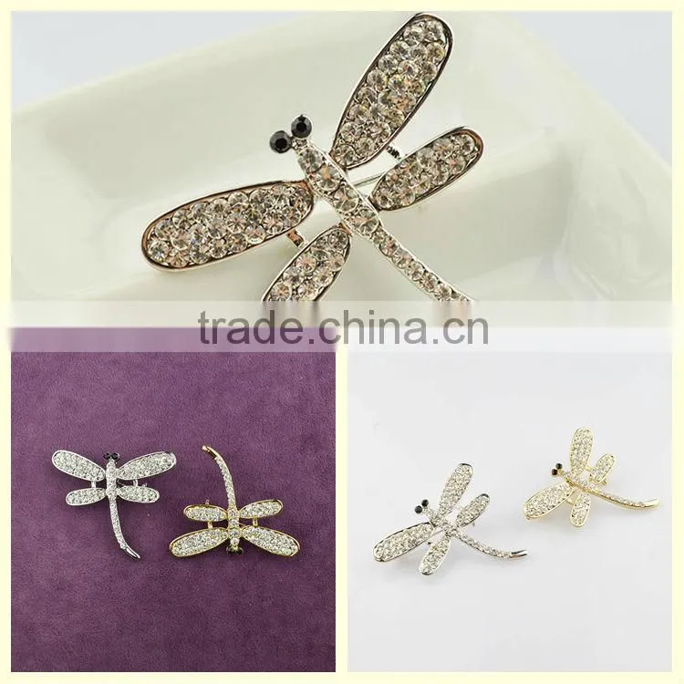 Yiwu imitation jewellery animals dragonfly brooches pins new 2014