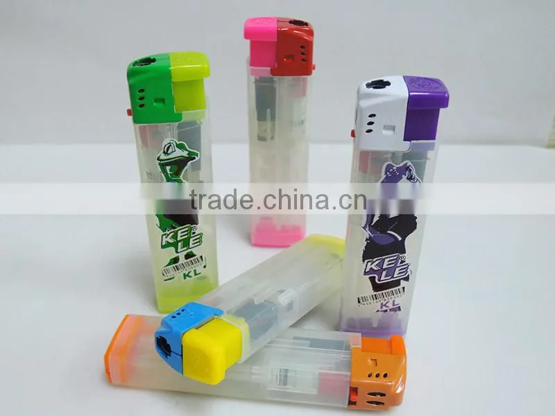 Electric style copper refill valve windproof translucent custom brand logo print lighter