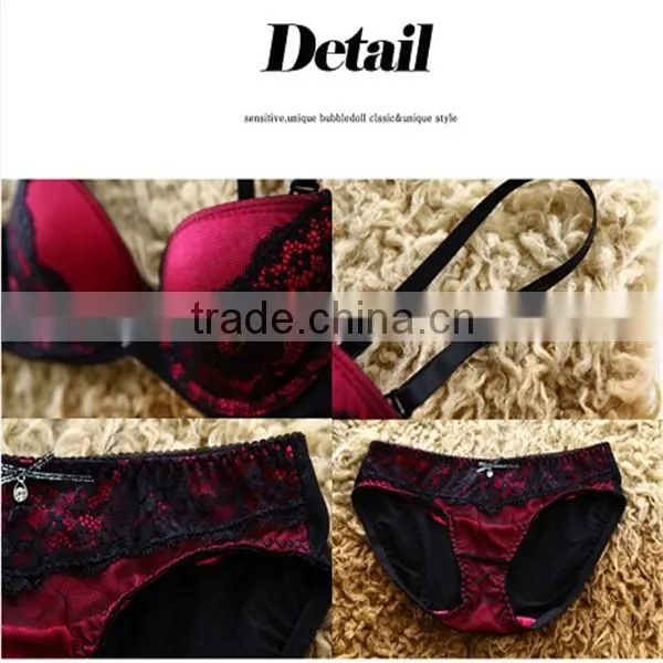 2014 New Fashion bra and panty Lady's sexy adult lingerie