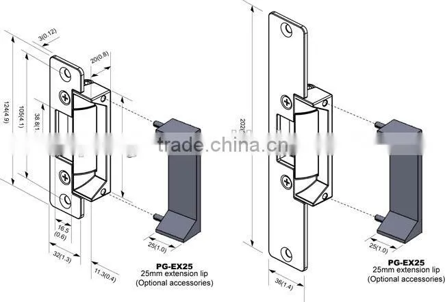 24V Fail-Safe And Secure Adjustable Electric Door Strike