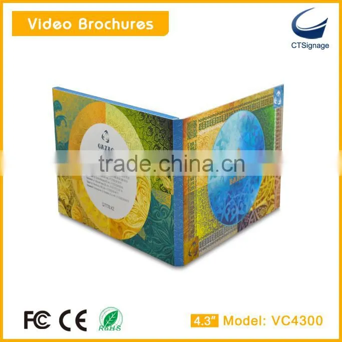 4.3 inch lcd video brochure with customized design for promotion/advertiisng/gift/education