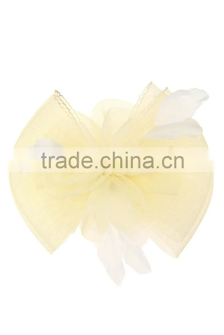 Fancy Net Bow Feather Hair Fascinator/Clip/Barrettes