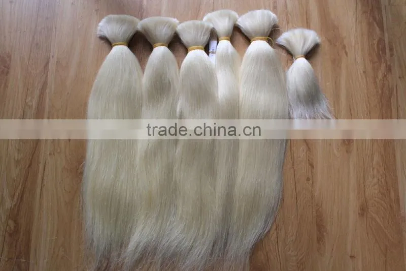 cuticle intact unprocessed russian human blonde hair bulk