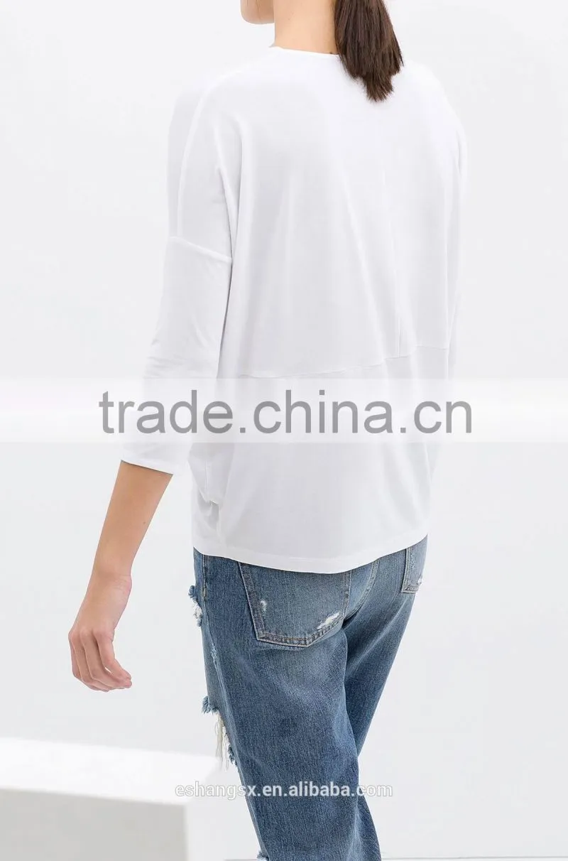 Ladies long sleeve pure white shirt