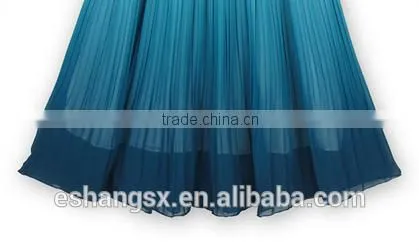 Ladies chiffon ruffle gradient color skirt