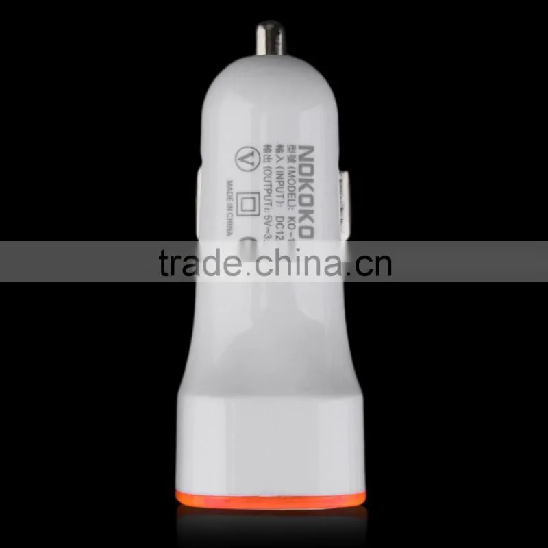3.1A dual USB car charger 12V-24V input mobile phone charger tablet splitter igniter carregadorveicular