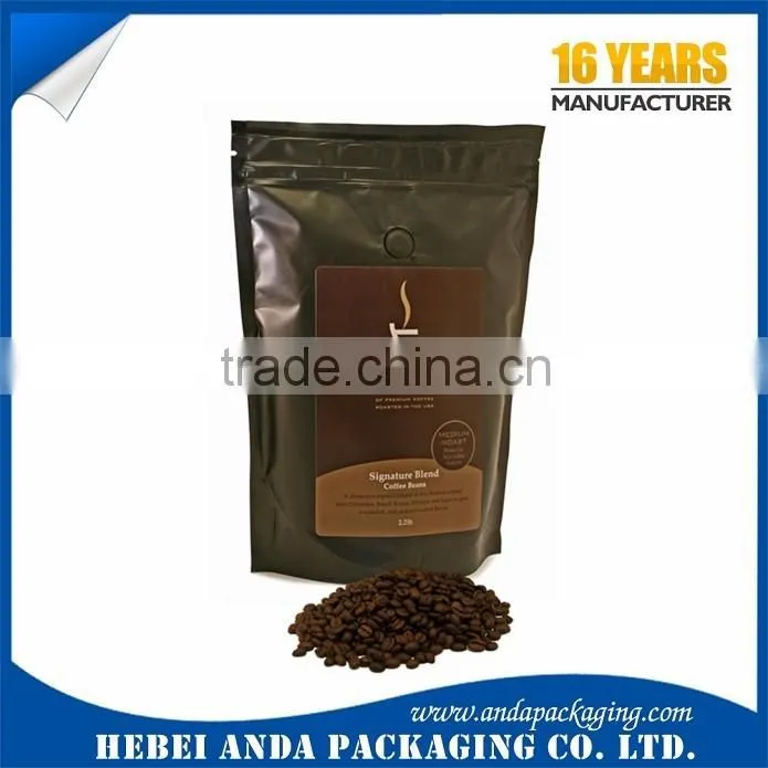 Gravure Printing Glossy Coffee Wrapper/Coffee Bean Packaging Bags/ Aluminum Foil Stand up Pouch for Drip Coffee Bag