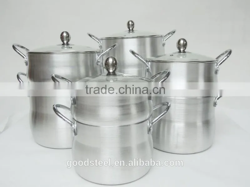 Multi-function aluminum non-stick steaming pot with coloful handle