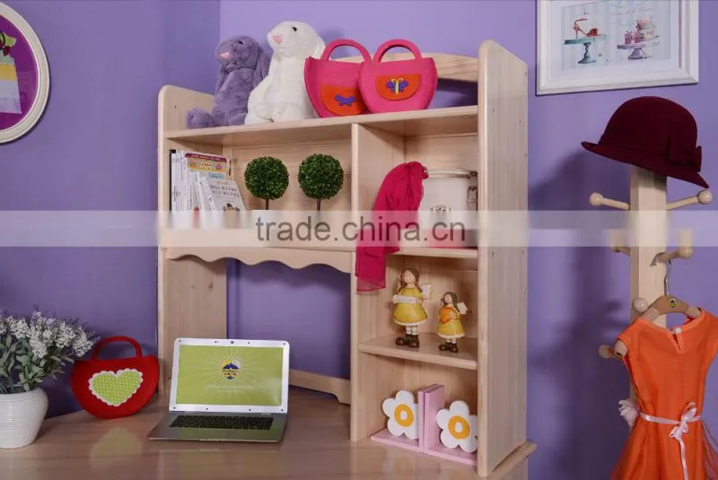 Girl Modern Bedroom Furniture in Pine Wood, Natural Color