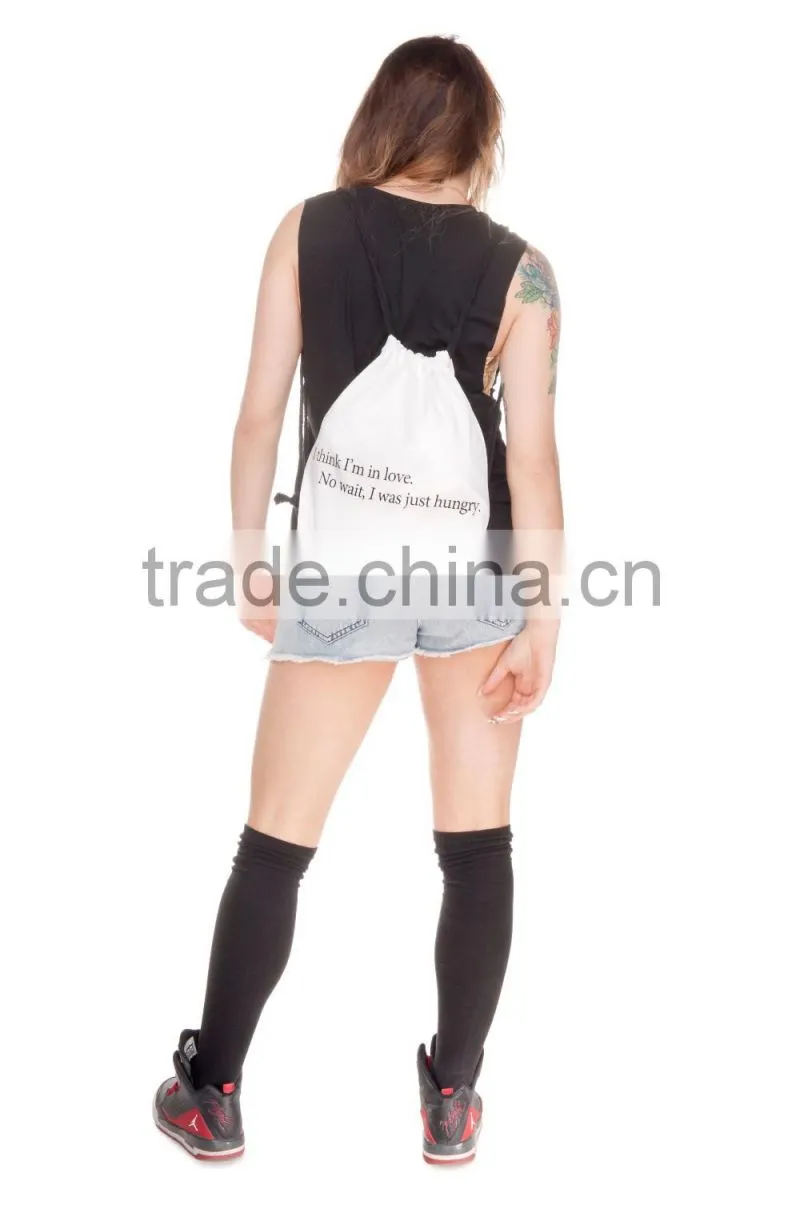 Brand New Custom 3D Print Cheap Cloth Drawstring Sports Bag