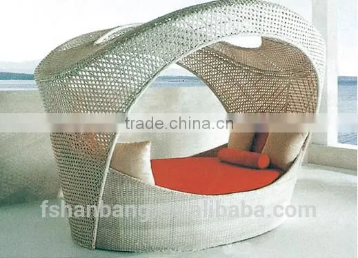 Outdoor Rattan Wicker Garden Furniture Set round sofa bed