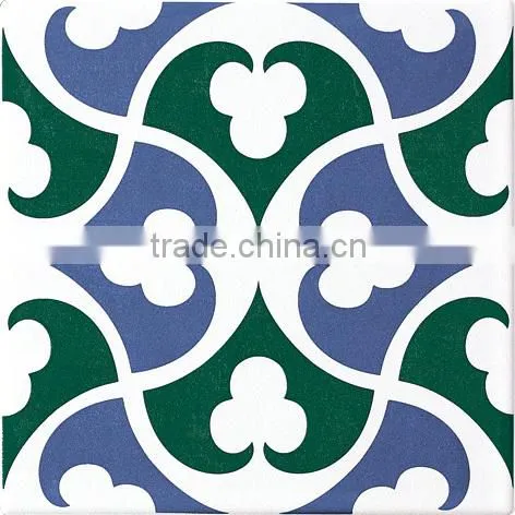 new product-fashionabe blue wall decoration flower porcelain tile /spanised tile 20*20cm
