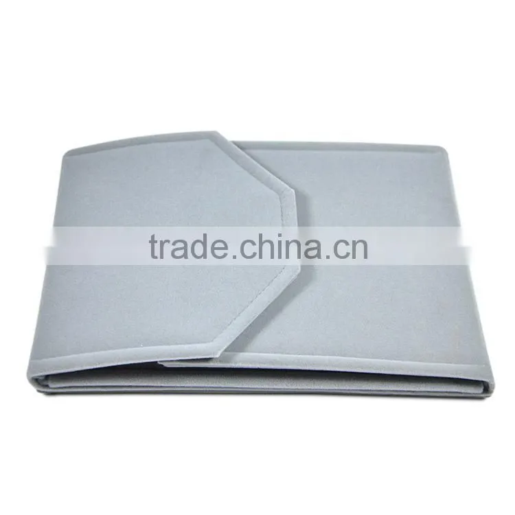 Grey Velvet Necklace Wallet
