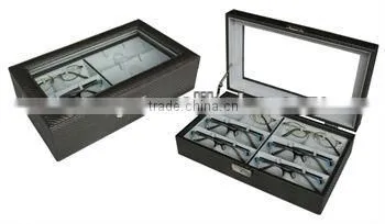 Hot sale carbon fiber pattern leather sunglasses packaging boxes