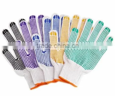 50-75g 10gauge computer machine PVC Dotted gloves for construction use