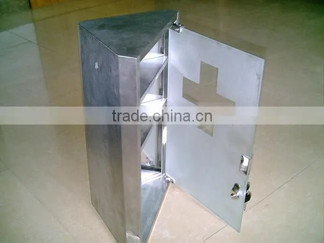 polished 3 shelf metal medicine box triangle metal medicine chest first aid kit steel medical box