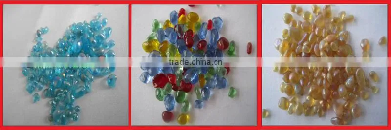 Colored decorative garden polished glass pebbles