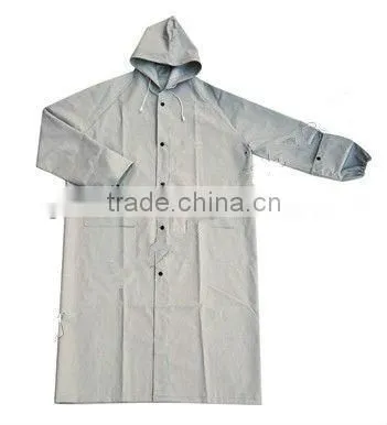 PVC/Polyester long raincoat for industry