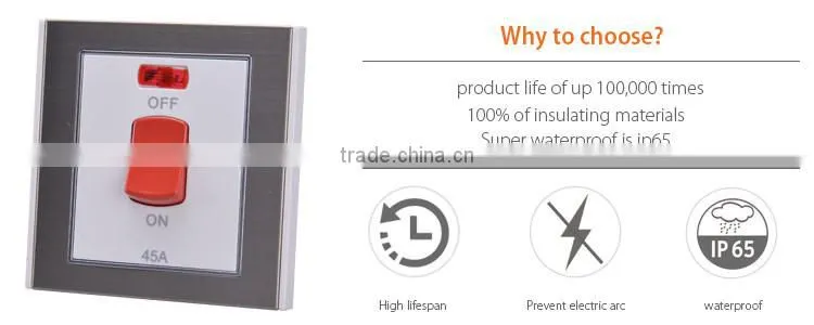 Warranty 10 years 45A wall lights with switch
