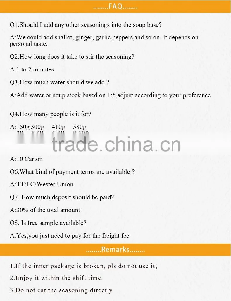 Beef Tallow Hot Pot Seasoning food sichuang spicy