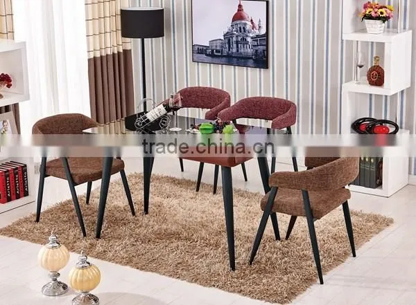 Dinette combination folding table tempered glass table round table four chairs