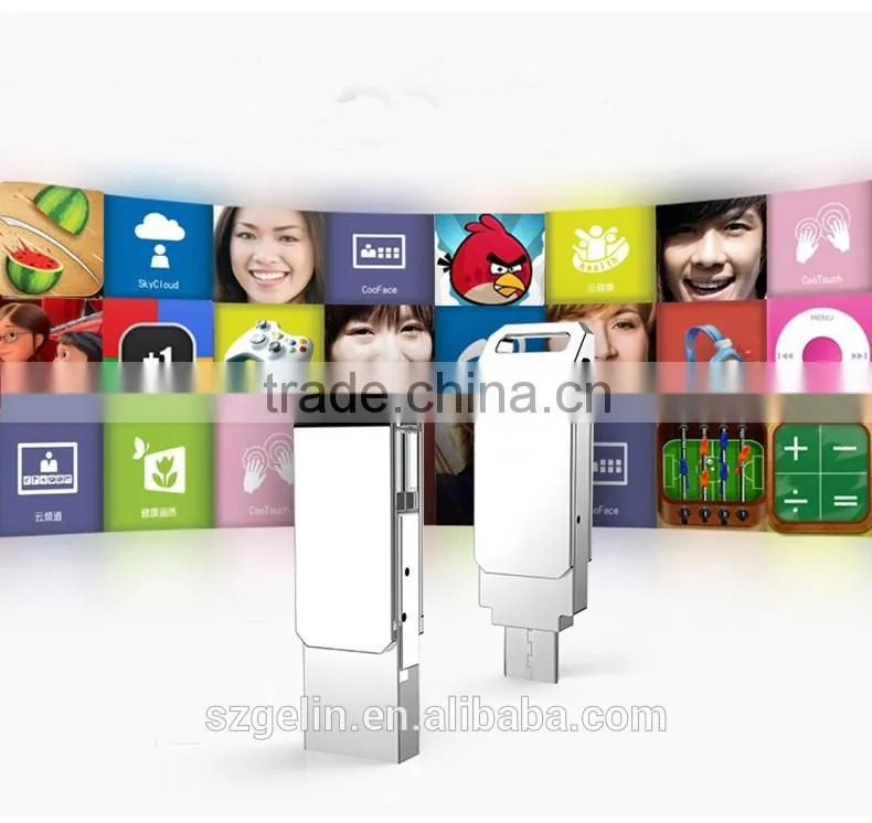 Mini metal material rotating double-head usb flash drive