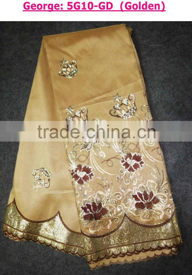 Charming fashion design African embroidery george lace fabrics for wedding