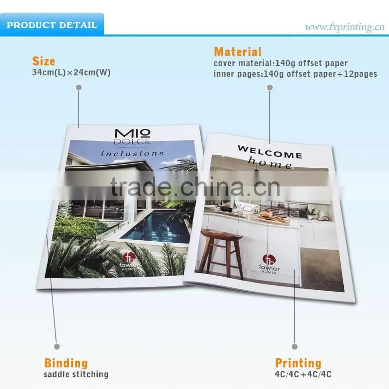 custom colorful brochure/catalog magazine book printing