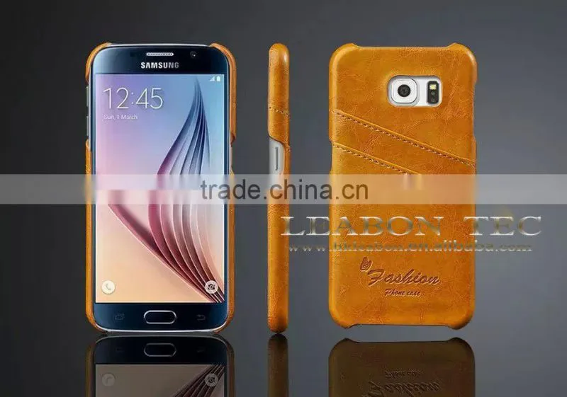 New Products For Samsung Galaxy S6 Leather Case, For Samsung Galaxy S6 Back Cover Case with Card Slots