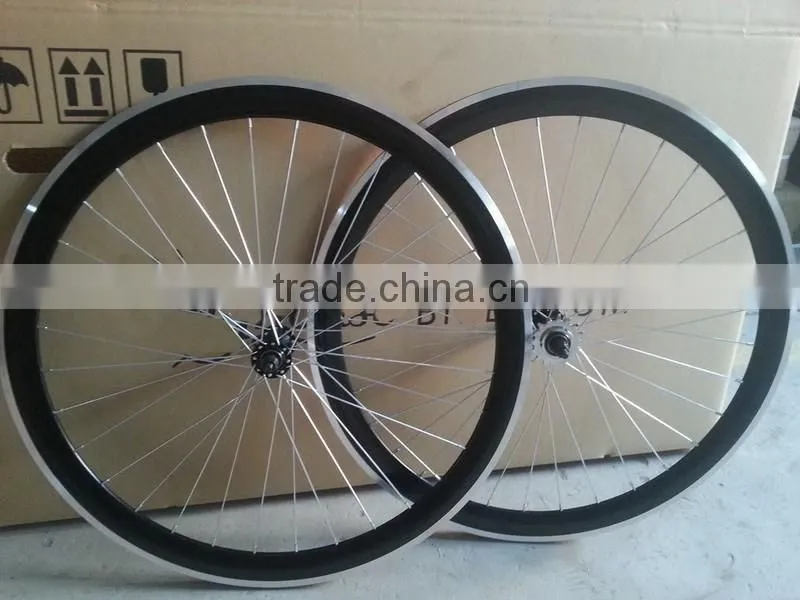 2016 hot selling aluminum alloy wheel set fixed gear wheelset filpflop hub cnc wheelset china wheelset factory