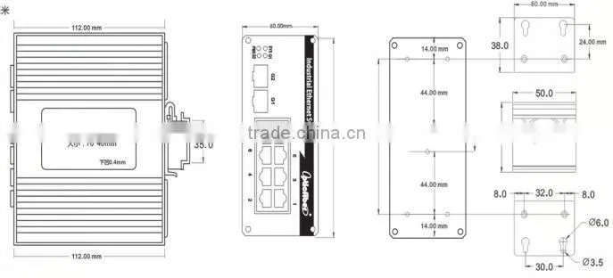 6port 10/100M IP40 industrial managed poe switch