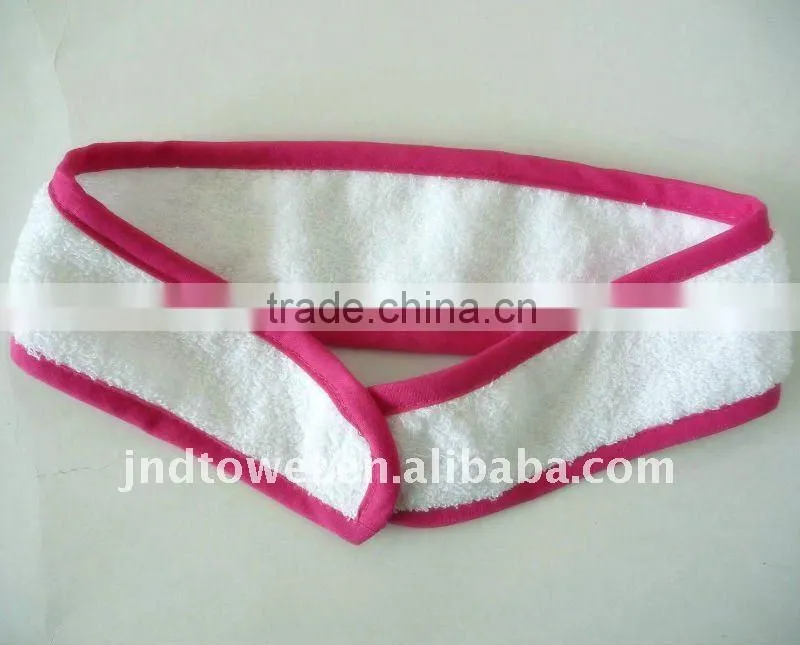 cotton hair towel with pink bind cloth