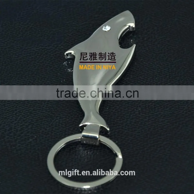 Promotion Porpoise shape custom metal beer bottle opener keychain